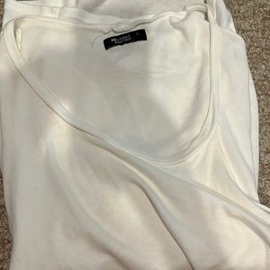 Michael Lauren Cold Shoulder Super Soft White Tee Size Large